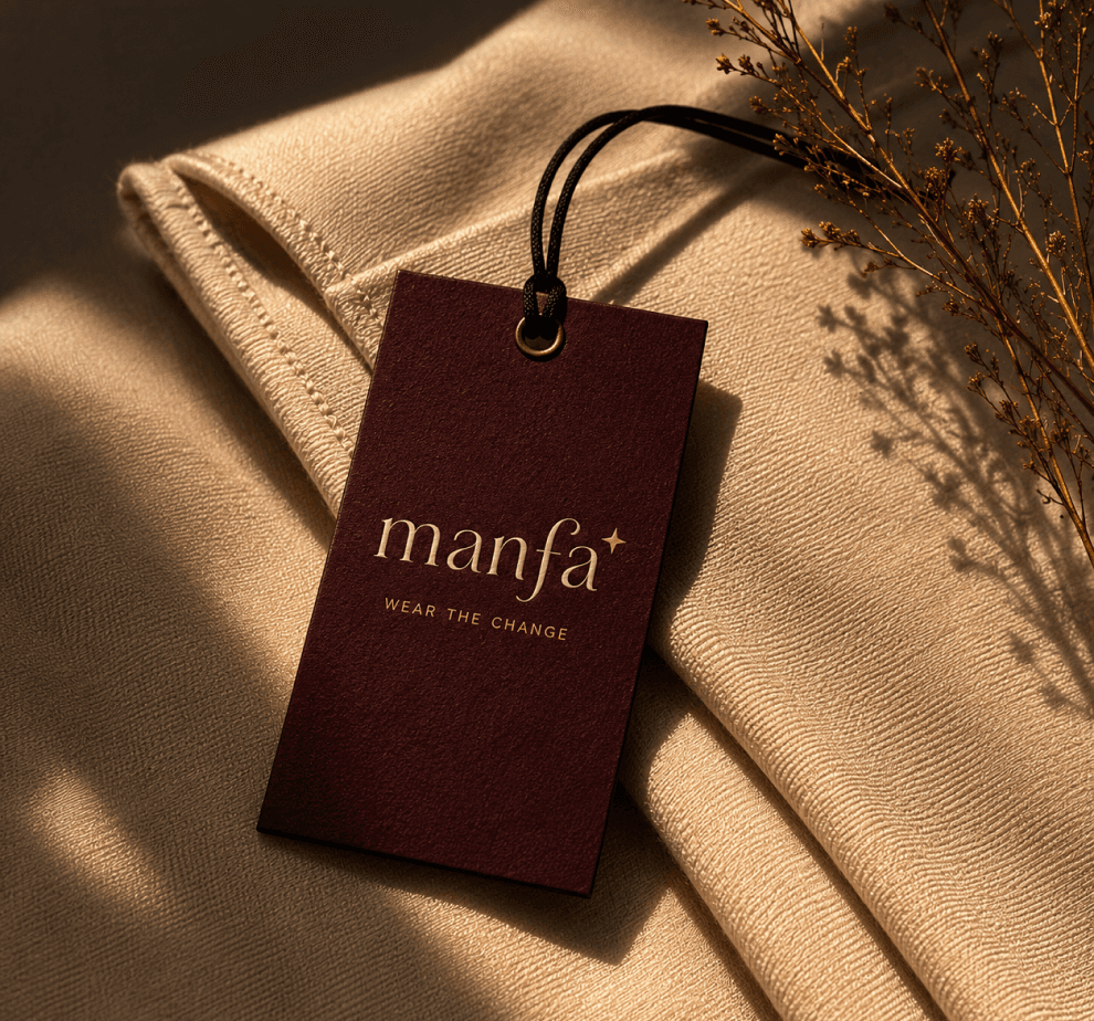 MANFA brand tag on quality fabric